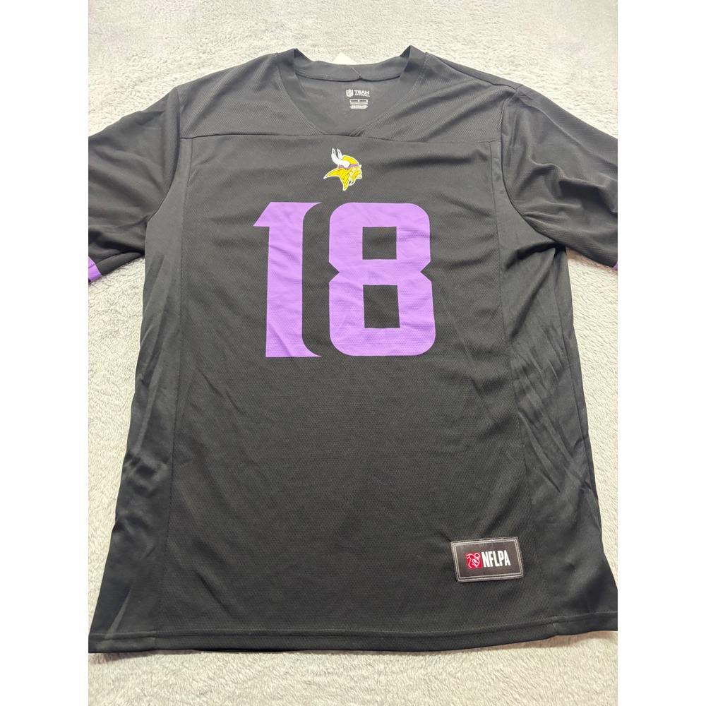 Justin Jefferson 18 Minnesota Vikings NFL Black Alternate Jersey Mens Large New